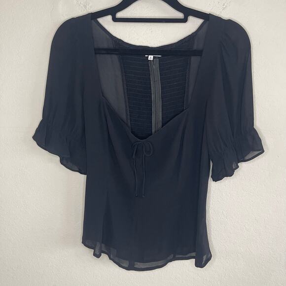 Reformation Delevan Top in Black - Size 6 - Picture 3 of 6